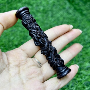 天然降真香精品龙柱摆件木雕手把件雕件文玩配饰猫猫推荐