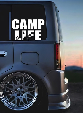 CAMP LIFE户外露营SUV反光车窗玻璃改装装饰摩托电动车贴纸定制