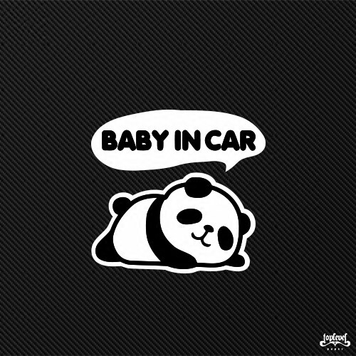 tlp镂空车贴 熊猫baby in car 遮瑕贴行李箱笔记本贴电脑机箱贴