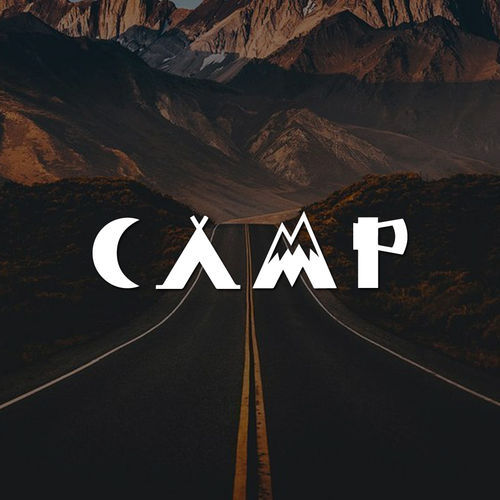 CAMP主题车窗贴纸山脉与