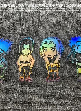 Q版火影人物合集卡卡西鸣人佐助小樱鼬汽车贴纸电动车箱包贴黑色