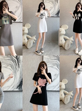 2024夏季新款女装法式复古设计感气质女神范高腰显瘦拼接连衣裙