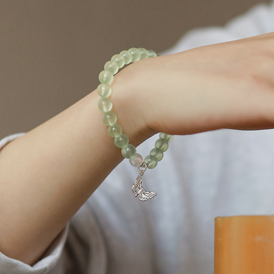 「绿野仙踪」唯美葡萄石手链女款小清新S925银天然水晶手串仙女