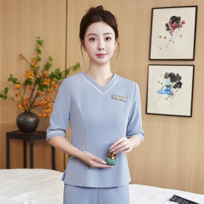 美容院美容师工作服套装女工衣产康师月子中心月嫂工服定制印logo