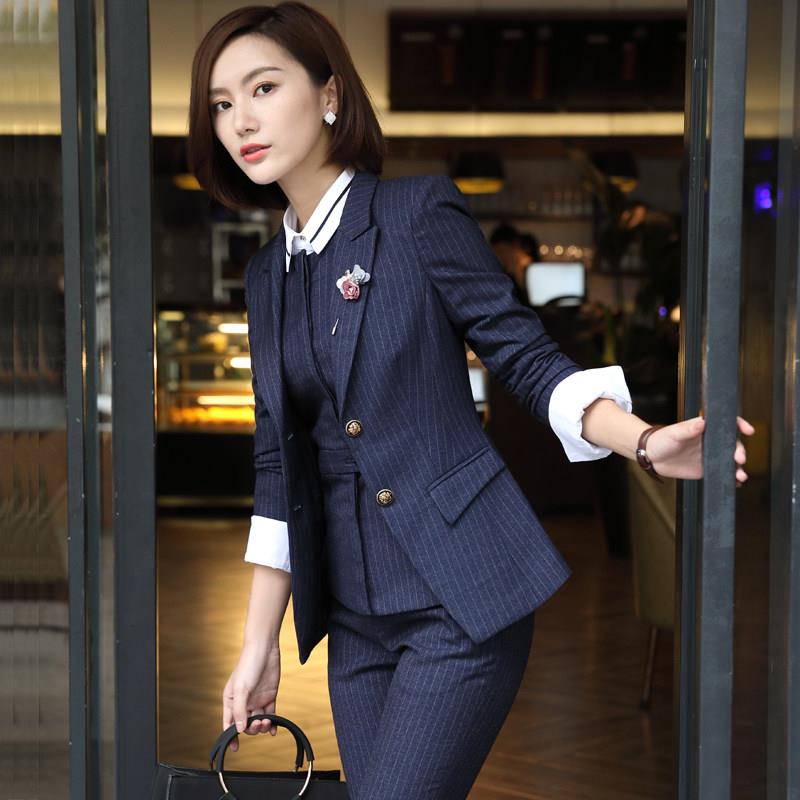 职业装女装套装2020新款时尚气质西装正装西服酒店经理工作服秋冬