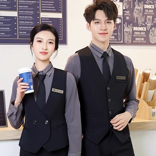 酒店餐饮前厅接待服务员工作服女衬衫马甲套装前台球KTV工装定制