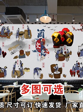 复古酒文化墙贴海报自粘定制贴纸
