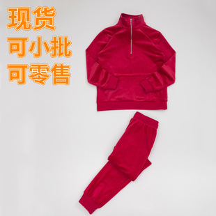 现货小批亚马逊juicy套衫休闲丝绒长袖运动套装女欧美款