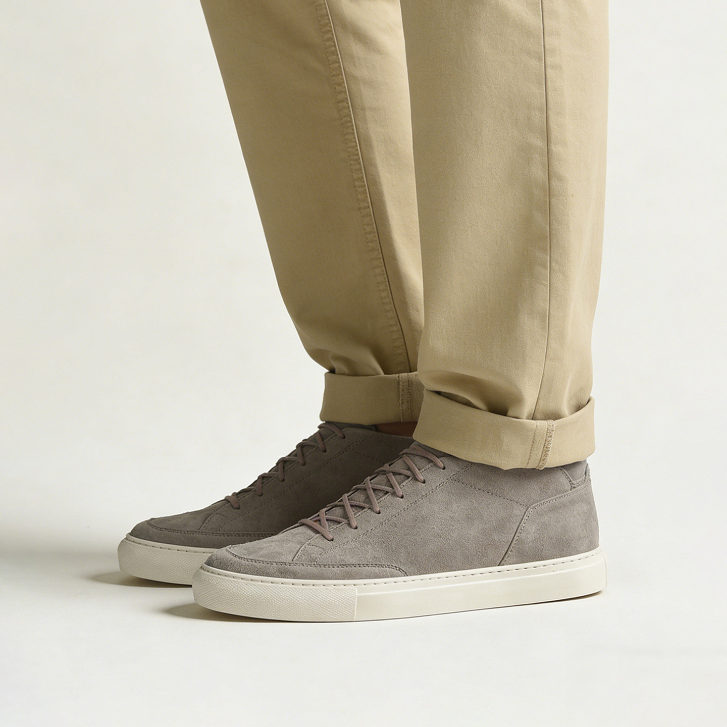 牛反绒板鞋男款春季软底透气潮鞋底帮圆头复古男鞋系带百搭休闲鞋