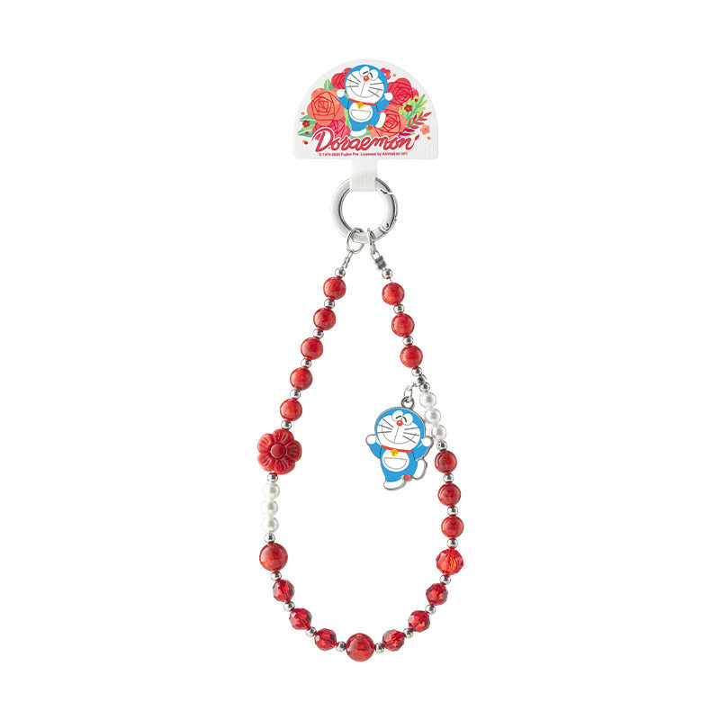 新款哆啦A梦手腕手机通用链挂饰多巴胺串珠短款轻奢高级感手绳女