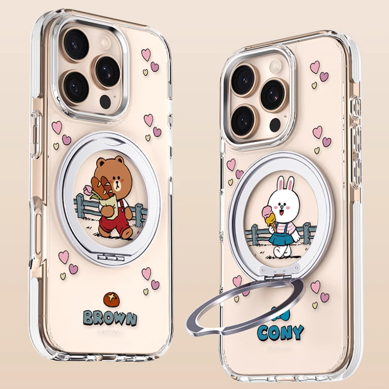 line布朗熊苹果16pro磁吸壳支架