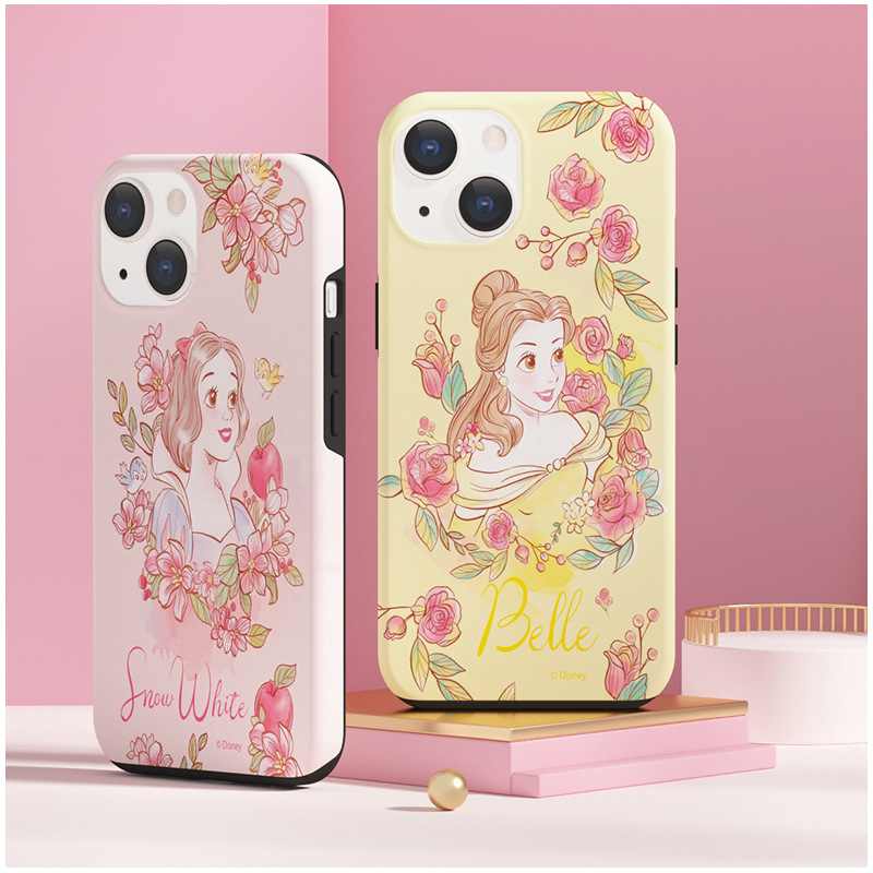 正版Disney/迪士尼美人鱼公主iphone16pro max手机壳双层防摔套时尚个性苹果15pro壳木兰公主卡通白雪公主14