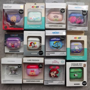 特价 适用苹果Airpods 清仓捡漏福利款 2代 pro2代耳机包硬壳挂钩卡通保护套米妮米奇Airpods3代薄款 潮壳1
