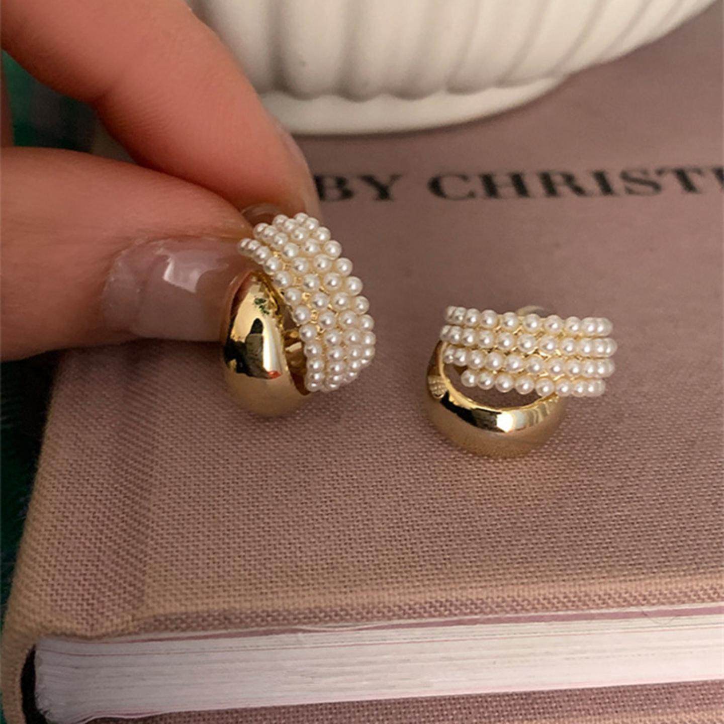 2026新款正品高级感珍珠金属耳钉银耳环925纯银针女轻奢气质耳饰,饰品/流行首饰/时尚饰品新,银饰耳饰,淘宝优惠券,粉丝福利购,淘宝优惠卷