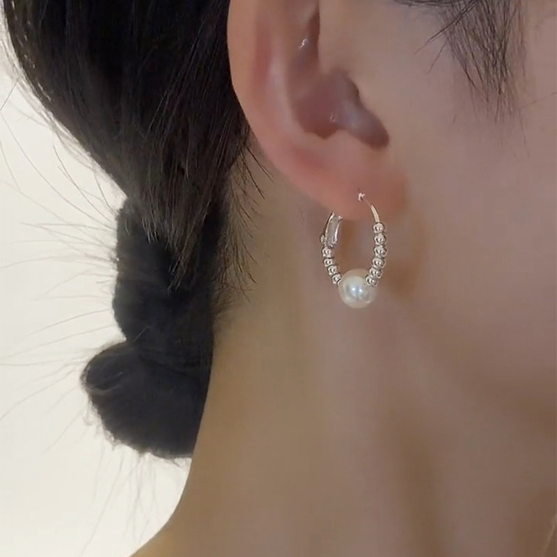 官方正品银耳环925纯银针轻奢珍珠圈圈气质耳圈高级耳饰2026新款,饰品/流行首饰/时尚饰品新,银饰耳饰,淘宝优惠券,粉丝福利购,淘宝优惠卷