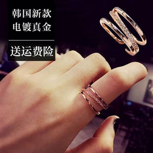 开口时尚个性2026新款不规则多层戒指女网红爆款食指介子轻奢正品