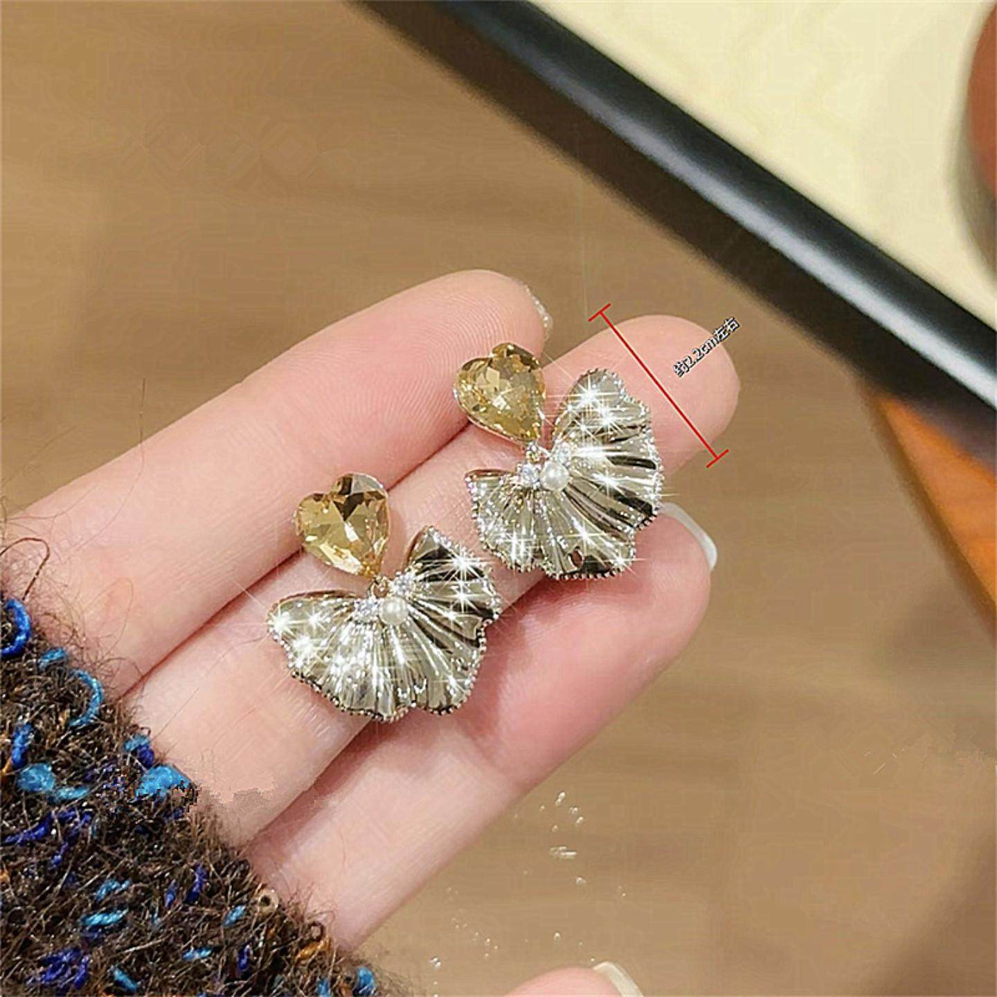 2026新款正品银耳环925纯银针香槟色爱心锆石耳钉精致气质通勤女,饰品/流行首饰/时尚饰品新,银饰耳饰,淘宝优惠券,粉丝福利购,淘宝优惠卷