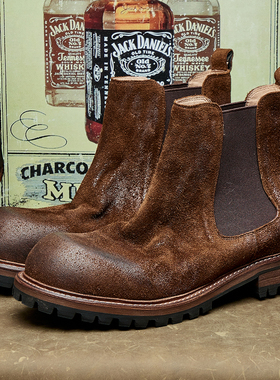 切尔西靴男马皮水洗英伦时尚复古皮靴厚底百搭潮流休闲短靴E340