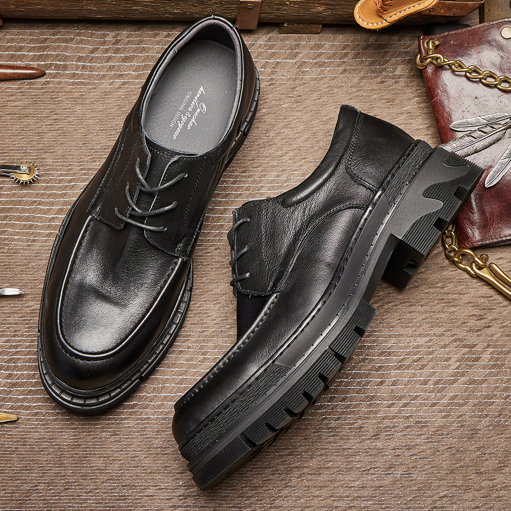 软底真皮增高夏季西装耐磨英伦风