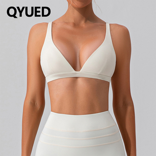 欧美高强度裸感瑜伽文胸防震紧身运动内衣普拉提跑步健身背心聚拢