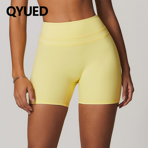 欧美弹力紧身瑜伽短裤女
