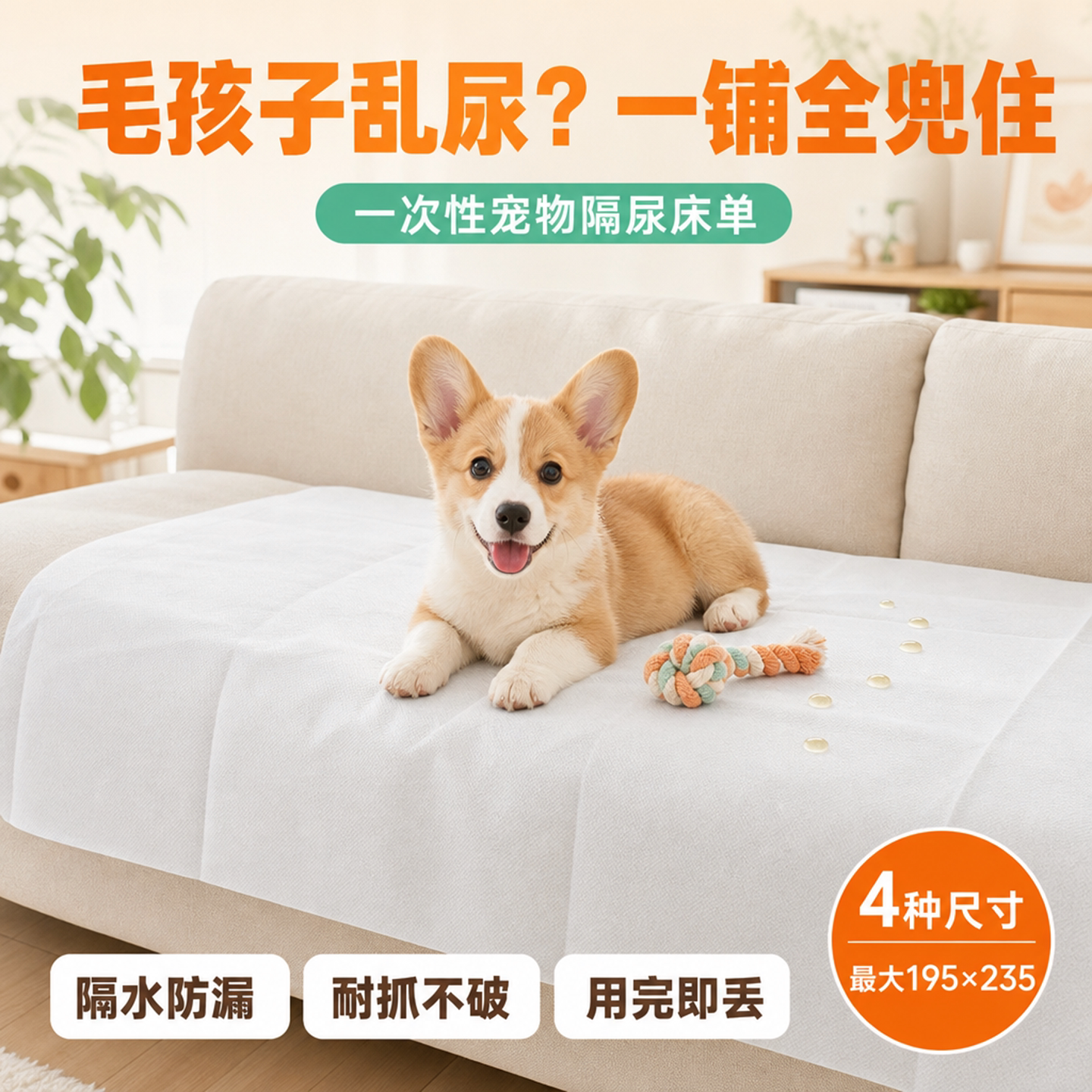 宠物一次性隔尿床单加厚独立包装