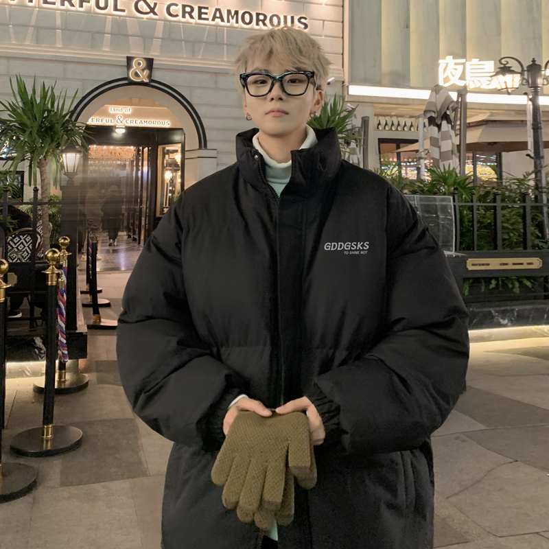 冬季加厚立领羽绒棉衣男生韩版宽松棉服情侣大码棉袄面包外套潮流