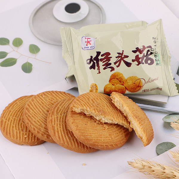 二牛无蔗糖原味猴头菇饼干整箱酥性代餐早餐办公休闲零食散装