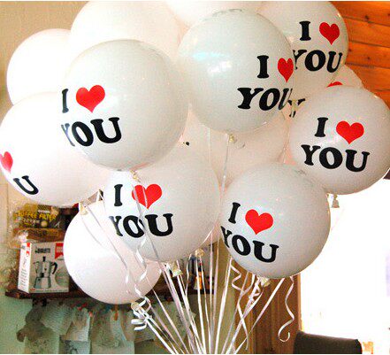 惊喜房间布置女友ILOVEU字母生日派对求婚表白婚礼印花气球装饰