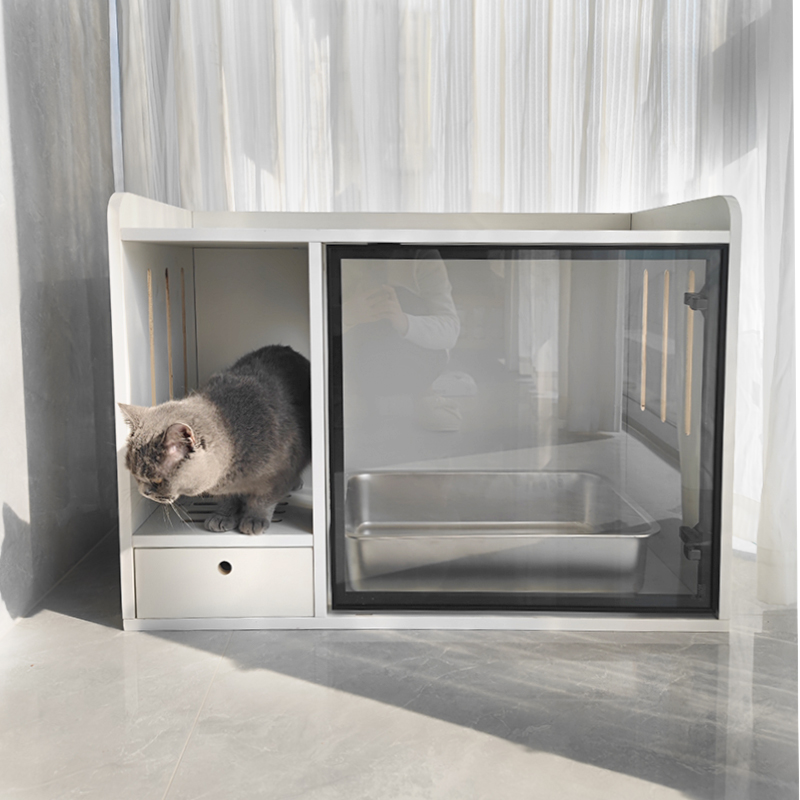 实木半封闭式猫厕所防臭防漏砂