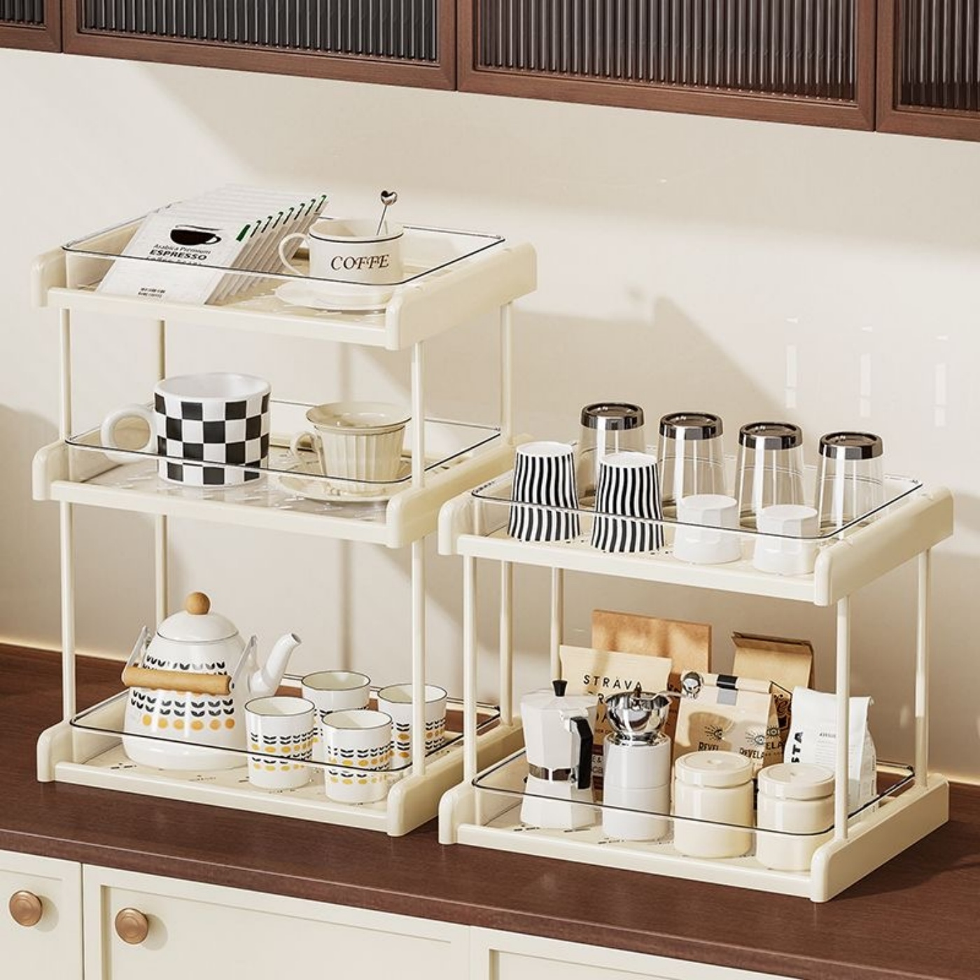 厨房杯子置物架多层储物架灶台面多功能放咖啡杯茶杯水杯收纳架子