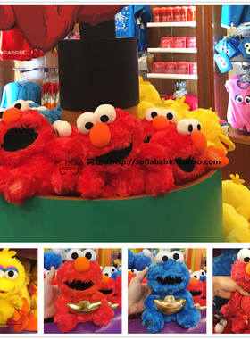 现货新加坡环球影城旅游纪念品芝麻街ELMO/饼干怪兽/大鸟绒毛玩偶