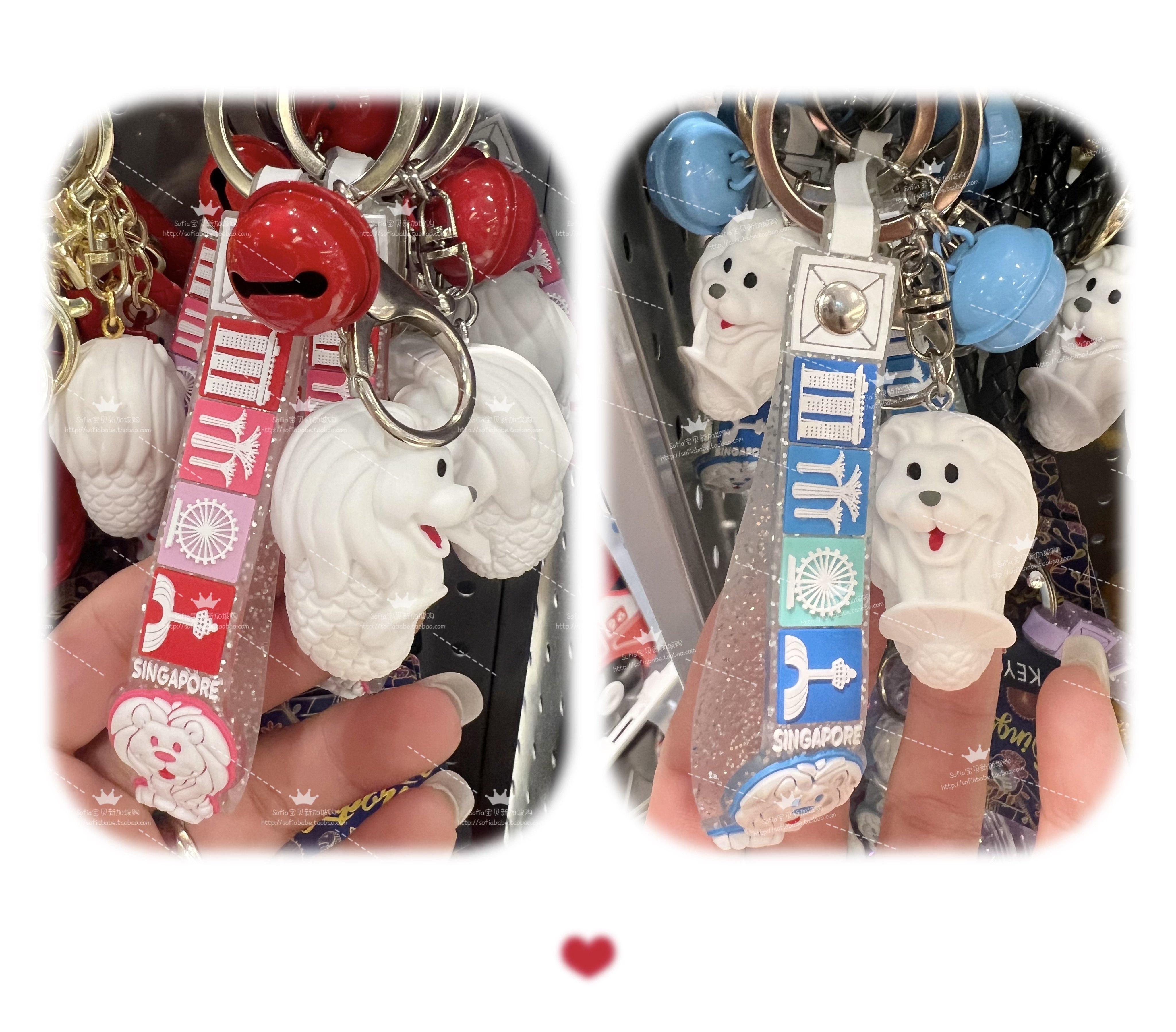 现货新加坡机场旅游纪念品手信白色小鱼尾狮钥匙扣挂饰