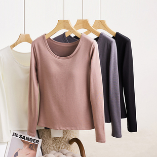 清仓 T二合一打底衫 磨绒毛圈热能衣显瘦毛圈保暖长袖 文胸 特价