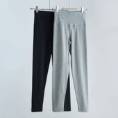 双层高腰设计精梳棉柔软舒适纯色显瘦修身 女 打底裤