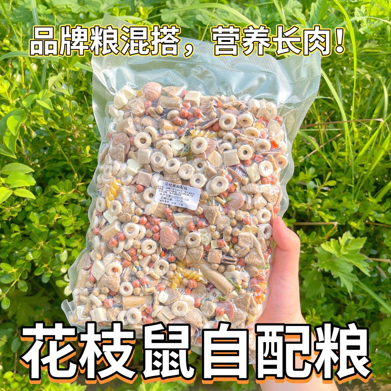 【一只笨鼠】花枝鼠自配粮品牌混合至尊三角全年龄段粮