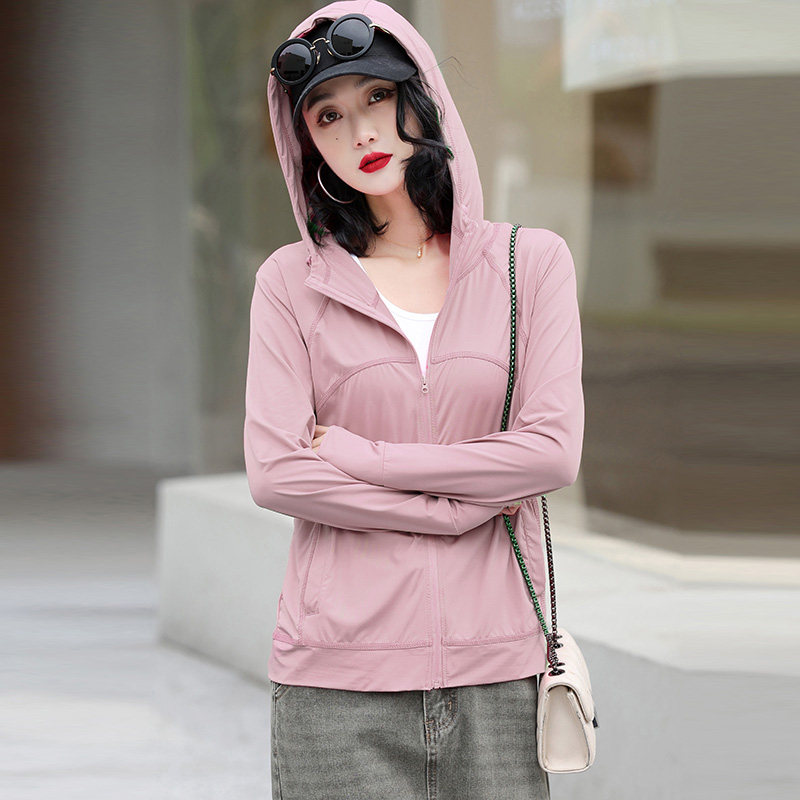 户外冷白皮防晒衣女款夏季鱼骨轻薄透气冰丝防紫外线连帽防晒服潮