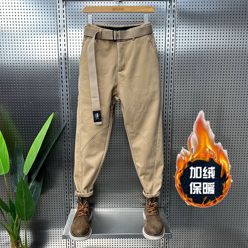 腰带款工装裤潮流宽松休闲哈伦裤