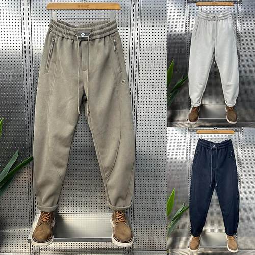 潮流运动休闲裤2025冬季新款男士宽松百搭小直脚卫裤痞帅哈伦长裤