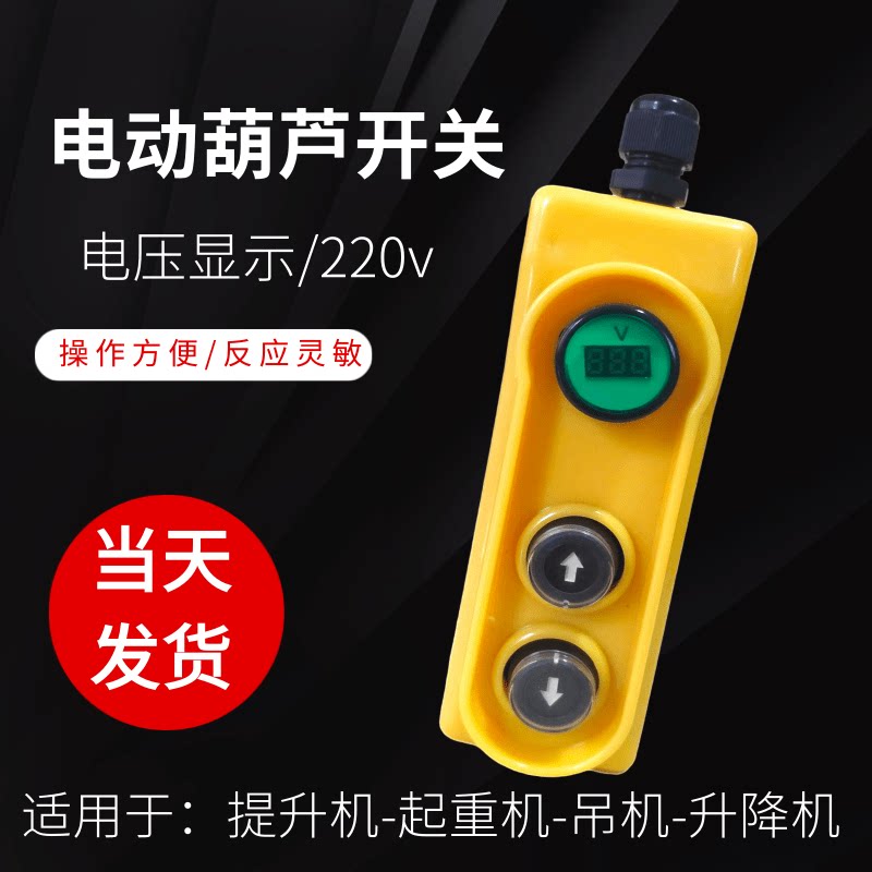 微型电动葫芦吊机开关小型上下按钮220v电压显示提升机起重控制器