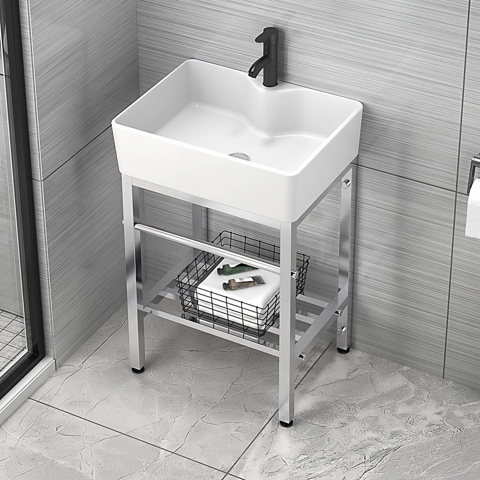 挂墙式洗脸盆陶瓷洗手盆阳台落地台盆手池支架不锈钢卫生间小户型,家装主材,挂墙式洗脸盆,淘宝优惠券,粉丝福利购,淘宝优惠卷