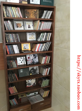 爵士机架胡桃木实木480无门DVD/CD柜650无门CD唱片音响收纳柜推荐