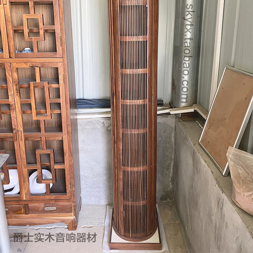 测试吸音柱榫卯黑桃木唱片cd柜