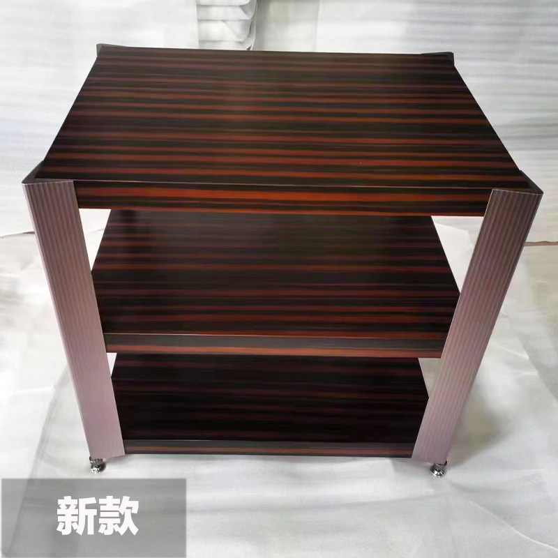 艺特E630单三层音响机柜铝合金可调节层板器材胡桃樱桃枫木功放架
