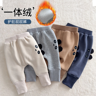 大屁屁裤 加绒女男童薄绒一体绒加厚宝宝大pp裤 外穿 子秋冬季 婴儿裤