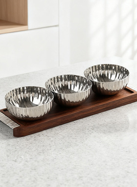 高颜值金属木质零食收纳托盘摆件