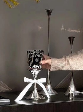 现代简约轻奢金属烛台装饰品摆件