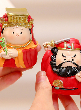 超萌可爱钟馗财神爷小神仙摆件