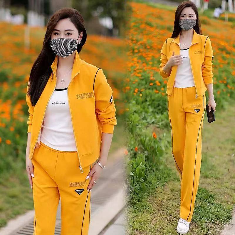 休闲运动服套装女2025春秋新款洋气显瘦立领开衫外套阔腿裤两件套,女装/女士精品,休闲运动套装,淘宝优惠券,粉丝福利购,淘宝优惠卷