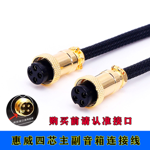適用惠威M100MKll M240D1090音響音箱4芯四孔HIVI惠威主副線 M200